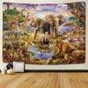 lion tapestry African grassland animals Cartoonwall hanging beach towel thin polyester blanket yoga